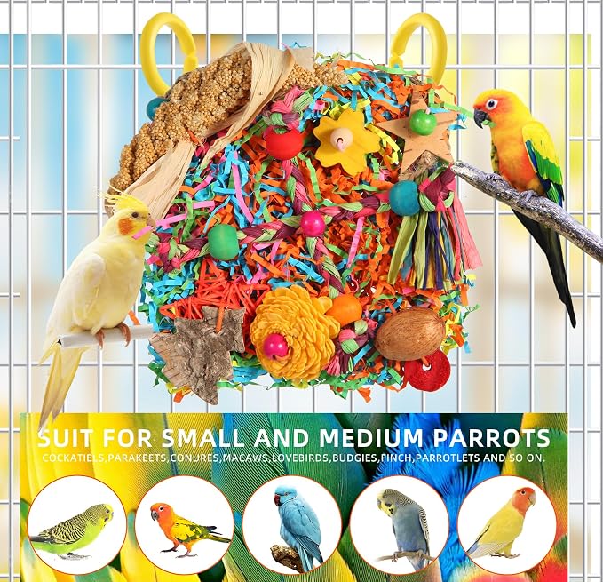 Bird Toys, Parakeet Toys Bird Foraging Toys Grass Mat Climbing Wall - Image 3