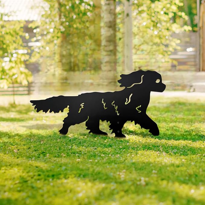 Running Cavalier King Charles Spaniel Garden Statue Gift – Rustproof Metal - Image 5