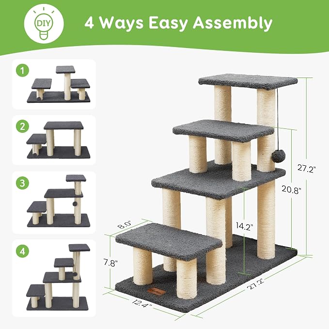 Pawque Dog Stairs & Cat Scratching Post Pet Steps - Image 4