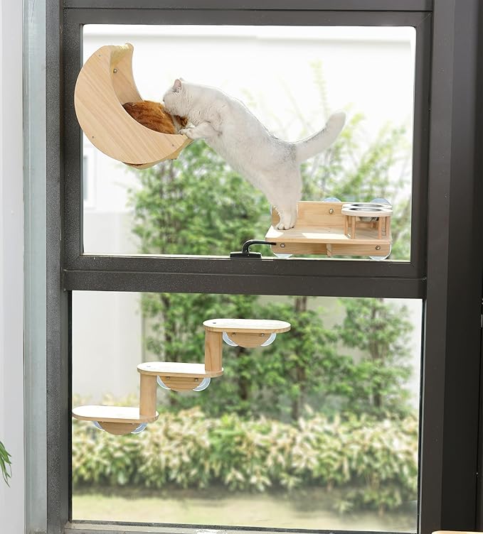 Window Cat Beds for Indoor Cats Perches Moon Shelves Mounted - Image 3
