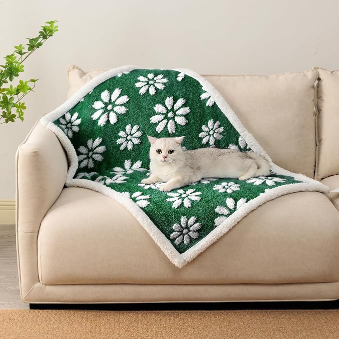 Waterproof Blanket for Dog Cat or Adult, Cute 3D Textured Flower Dog Blanket - Image 6
