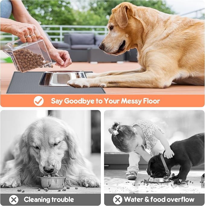 Dog Cat Food Mat for Food and Water Silicone Pet Feeding Mat Water Bowl Dish - Image 5