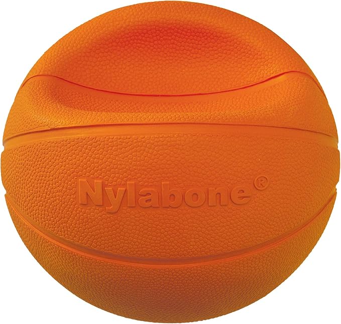 Nylabone Power Play Gripz Felt Basketball Rubber Fetch Toy, Squeaky Ball - Image 9