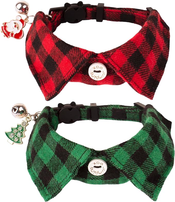 ADOGGYGO Christmas Cat Collars Breakaway by ADOGGYGO