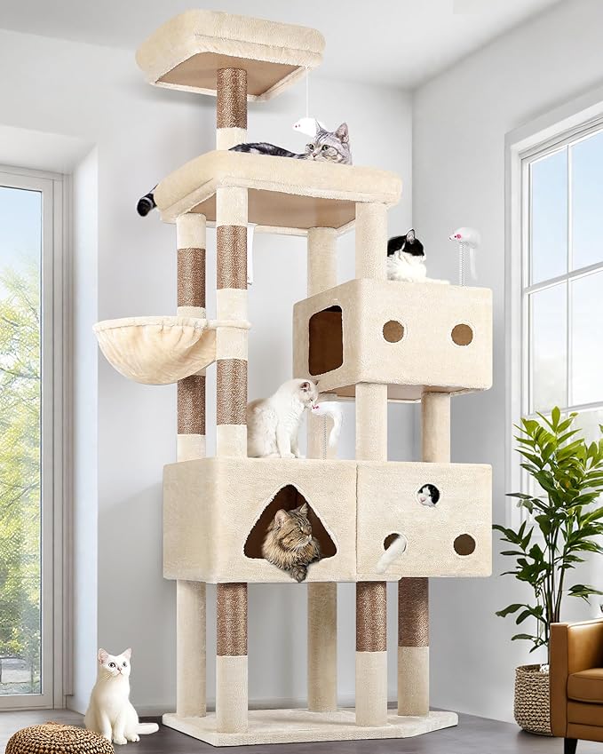 Globlazer Extra Large Cat Tower, 81-inch Tall Cat Tree by Globlazer