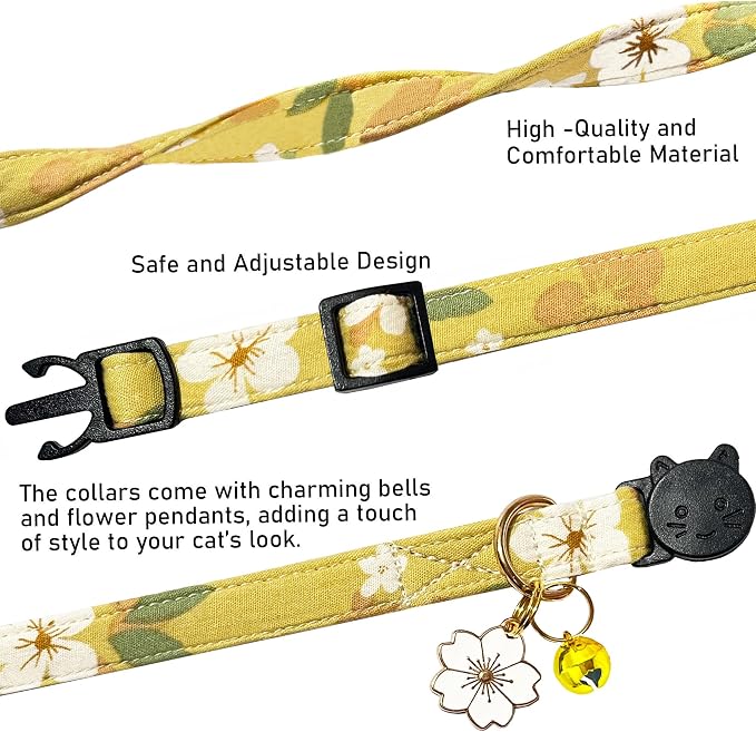 2 Pack Cotton Breakaway Cat Collars Set - Image 3