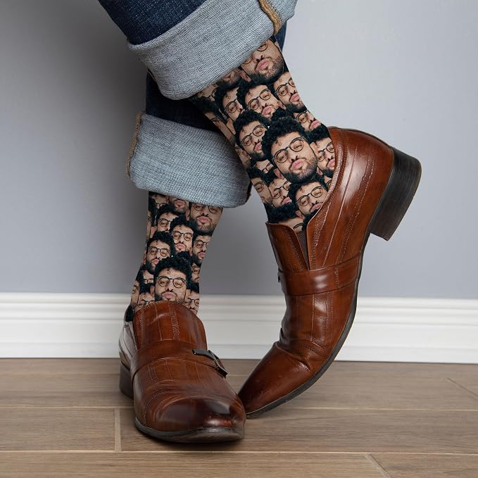 D-Story Custom Face Socks, Personalized Photo Picture on Socks, Unisex Athletic - Image 3