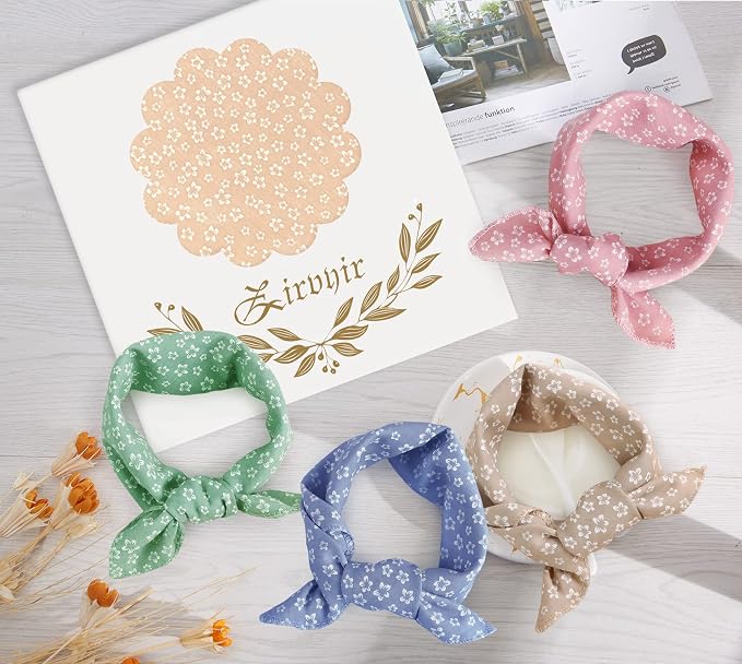 4PCS Spring Dog Bandanas Cat Birthday Cute Soft Cotton Puppy Scarfs Washable - Image 5