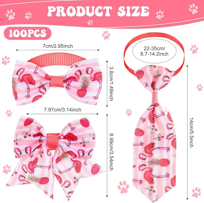 Reginary 100 Pieces Dog Bow Tie Collar Set Include 40 Dog Neckties, and 30 - Image 2