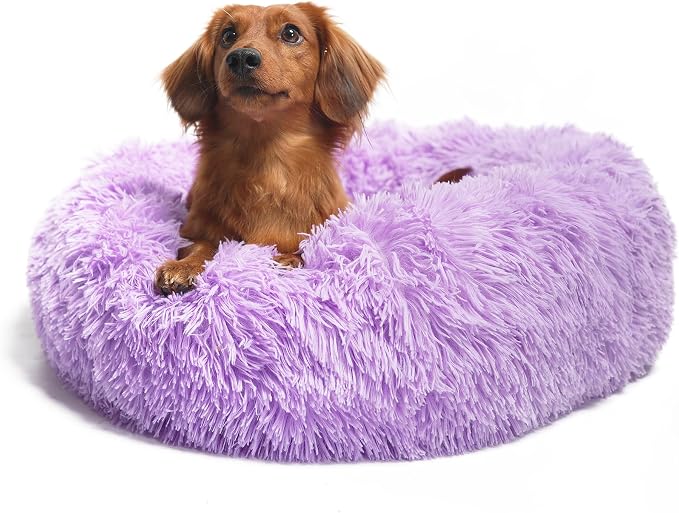 Calming Dog Bed for Medium Dogs Washable Donut 30 inches Anti-Slip Pet Bed by nononfish