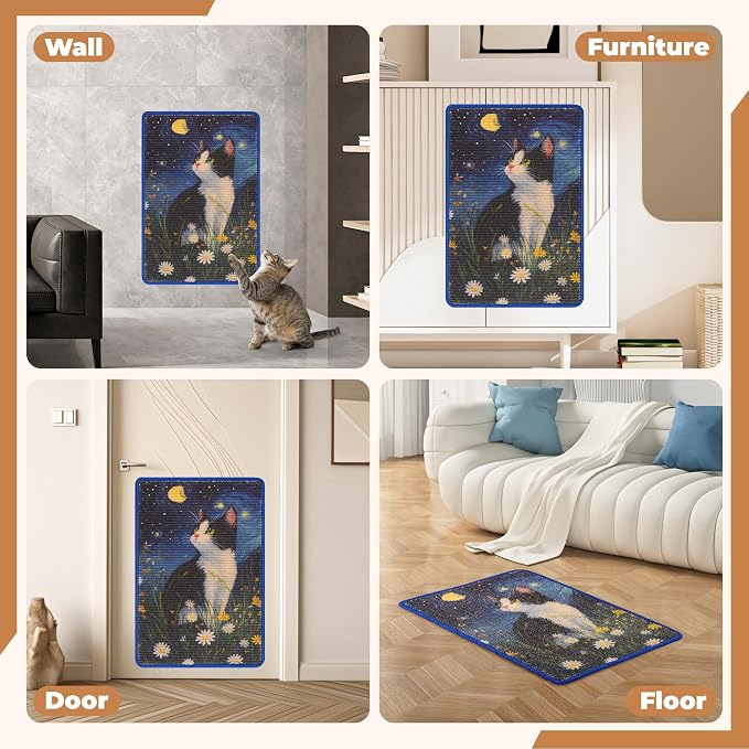 Sisal Cat Scratcher Mat, Cat Wall Scratcher - Image 6