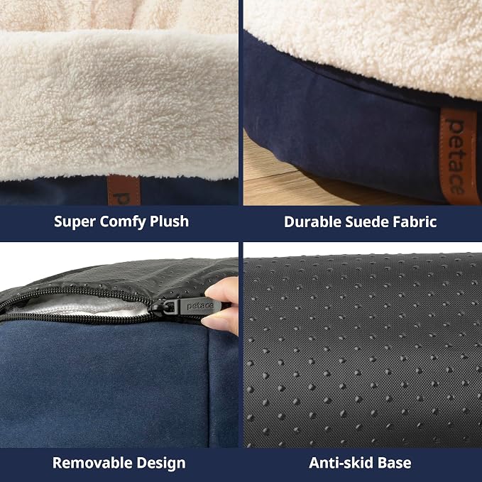 Self Warming Cat Bed, 17.7" x 13.7" Anti-Slip Soft Round Thermal Pet Cushion Bed - Image 6