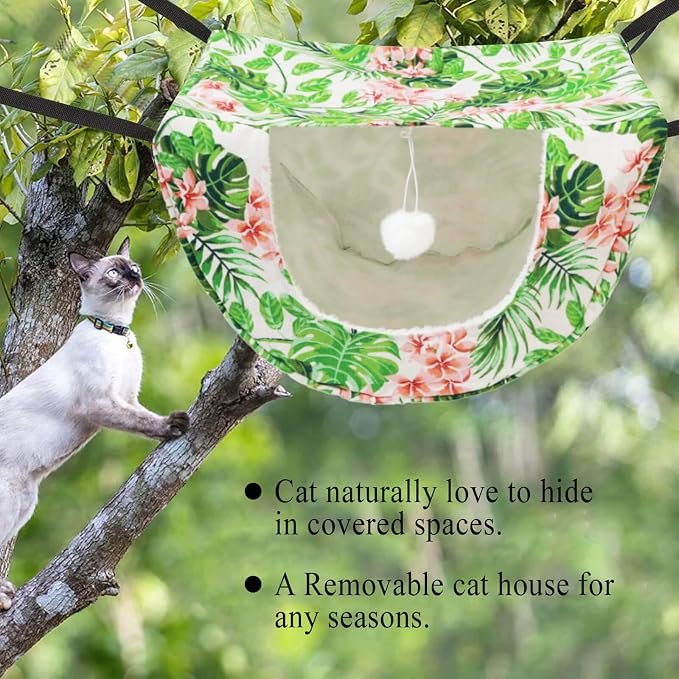 JSPYFITS Cat Cage Hammock with Ball, Double Layer Hanging Adjustable Soft Pet - Image 6