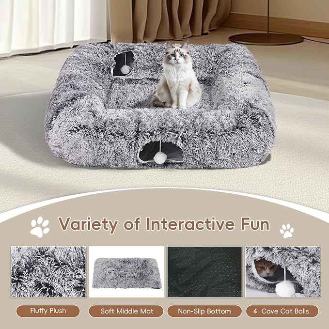 Extra Large Cat Tunnel Bed, 4 Ways Tunnels - Image 4