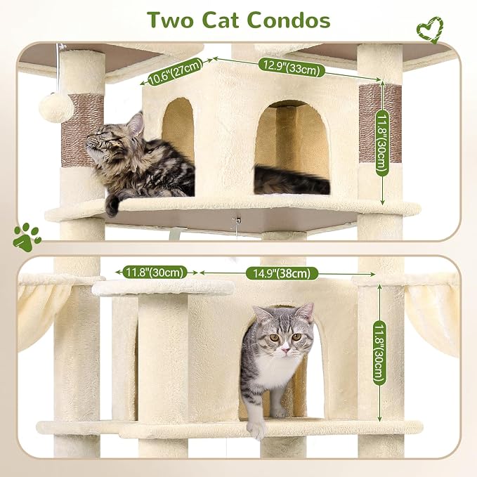 Globlazer Big Cat Tower for Indoor Cats, 80inch Cat Tower for Multiple Adult - Image 3