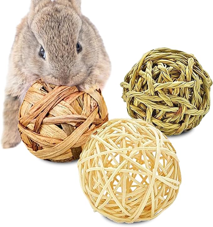 SunGrow Assorted Rabbit Chew Balls, Teething Activity Toy - Image 2