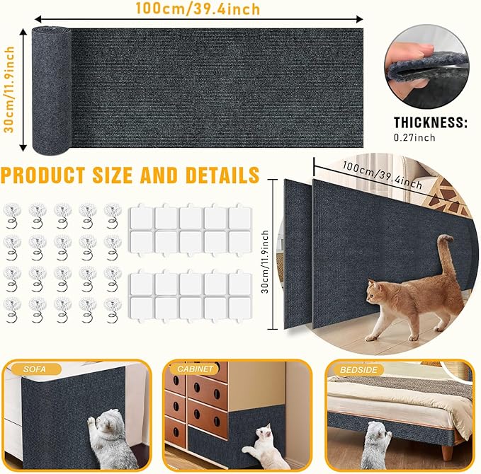 Cat Scratch Mat, Couch Protector from Cats Claw, Cat Scratch Furniture - Image 2