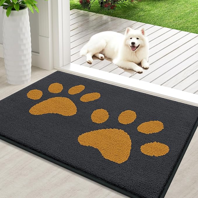 Buganda Dog Door Mat for Muddy Paws, Absorbent Dirt Trapper Washable Indoor by Buganda