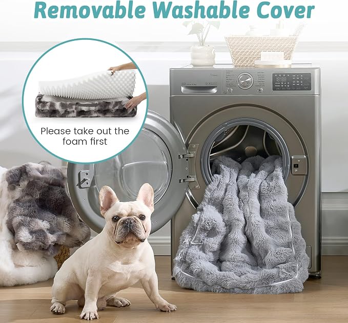 Orthopedic Dog Bed for Medium Small Size Dog, Soft and Warm Faux Fur Sofa for - Image 6