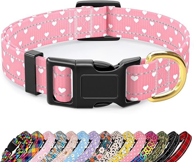 Reflective Dog Collar for Extra Small Dogs, Cute Adjustable Heavy-Duty Nylon by TMOODEL
