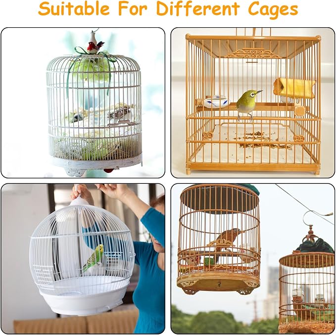 Bird Cage Seed Catcher, Adjustable White Bird Cage Net Birdcage Cover Skirt - Image 4
