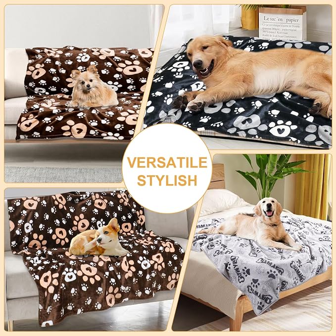 Premium Dog Blankets for Small Dogs & Cat Flannel Blanket Washable, Soft Pet - Image 4