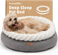 FUKUMARU Dog Bed, Calming Donut Dog Beds, Plush Faux Fur&Corduroy Cat Beds by FUKUMARU