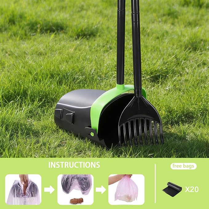 Geyecete Dog Pooper Scooper Long Handle Pooper Scooper Set Pooper - Image 7