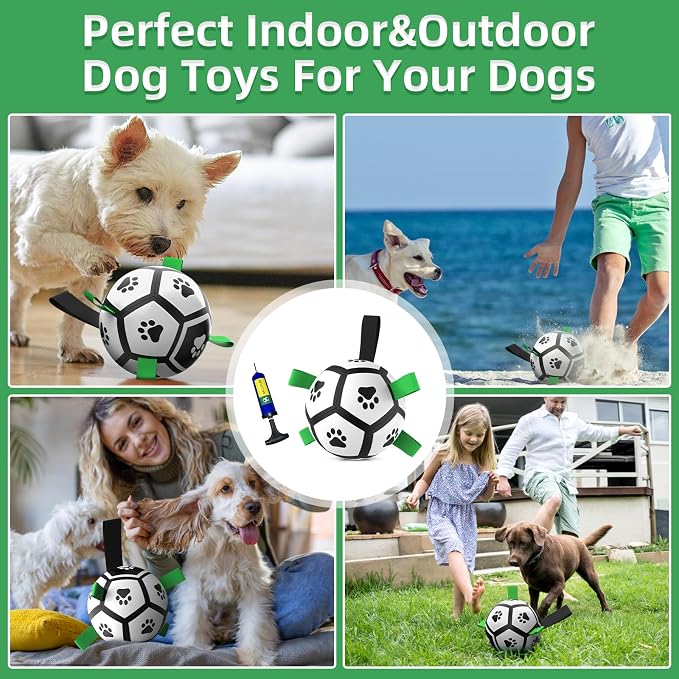 QDAN Dog Toys Soccer Ball with Straps, Interactive Toys - Image 9