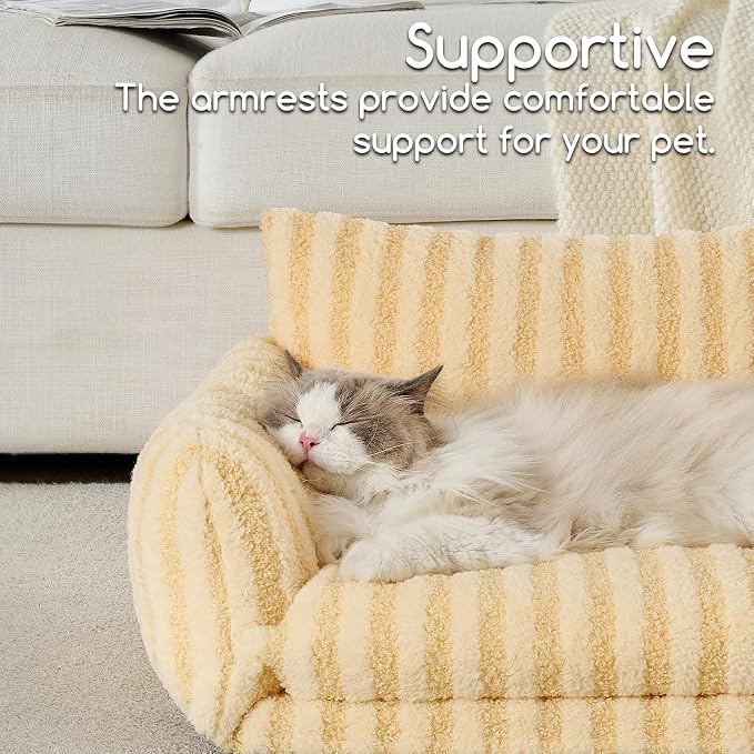 Hollypet Cat Bed Fluffy Plush Mutifuctional Double-Layer Soft Pet Couch - Image 4
