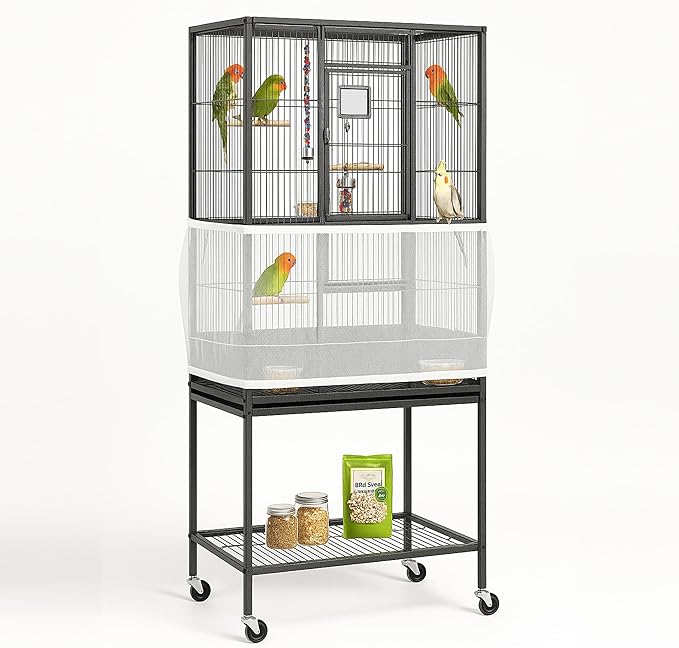 Universal Bird Cage Seed Catcher Universal Mesh Skirt Cover Stretchy Small by TweetinginStyle