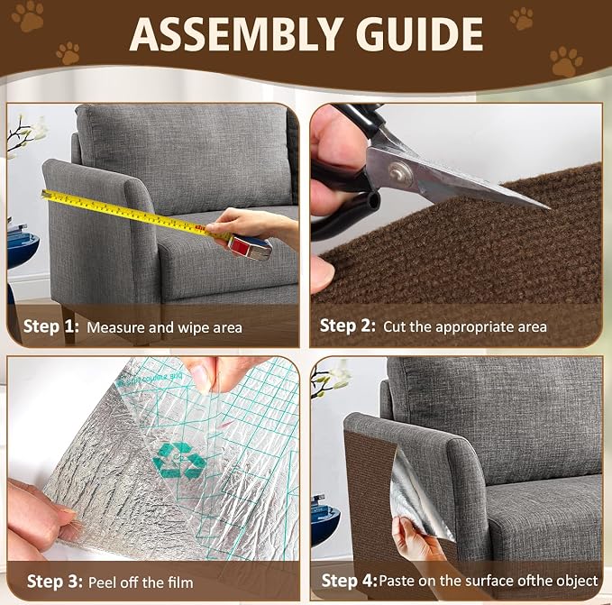 Cat Scratch Furniture Protector – DIY Climb Scratch Mat, Couch Protector from - Image 6