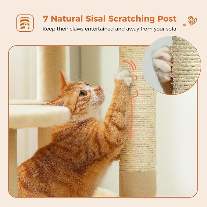 Cat Tree for Indoor Cats, 64.5" Tall Cat Tower - Image 6