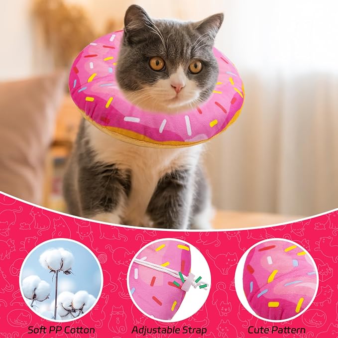 Cat Cone Collar Soft, Adjustable Cat Recovery Collars Spay Cones to Stop Licking - Image 3