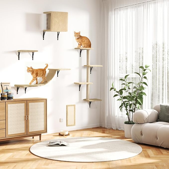 COZIWOW Wall Mounted Cat Furniture, Cat Wall Shelves and Perches, Floating Cat by COZIWOW