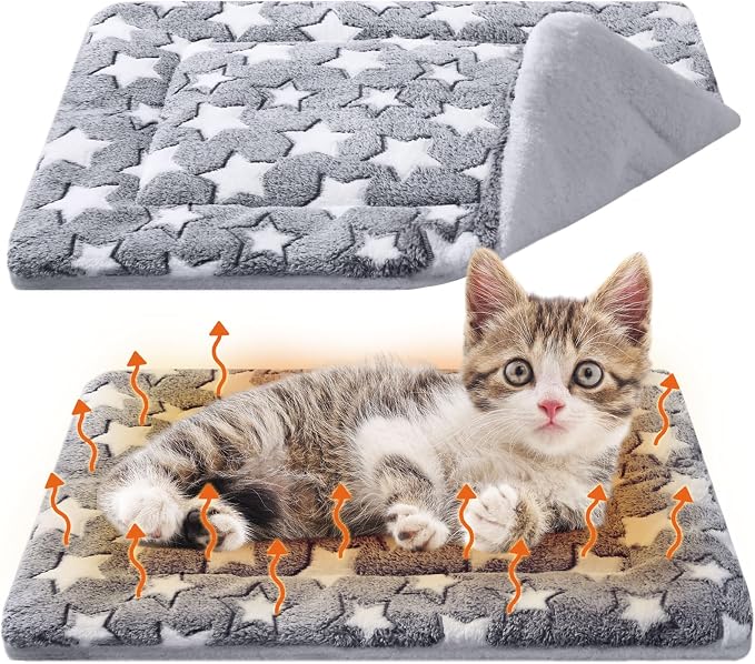 VitalCozy 2 Pack Self Warming Cat Mat Self Heating Pad Bed Reversible Machine by VitalCozy