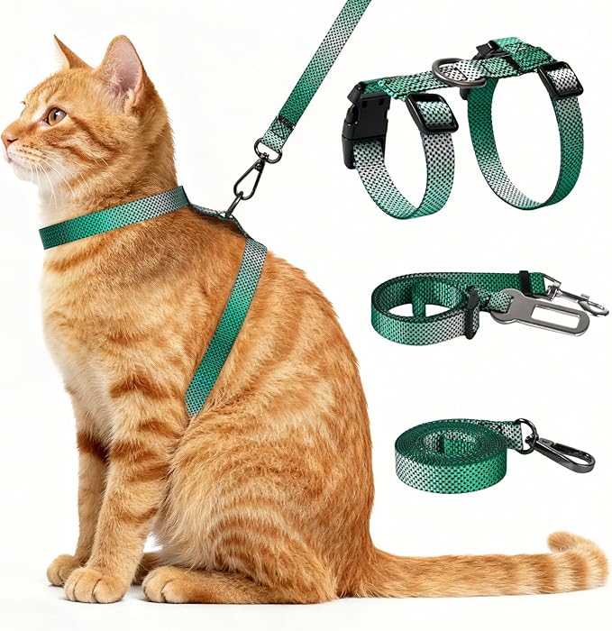 Cat Harness and Leash Set, 3-in-1 Escape Proof Adjustable, Comfortable Soft by Unknown