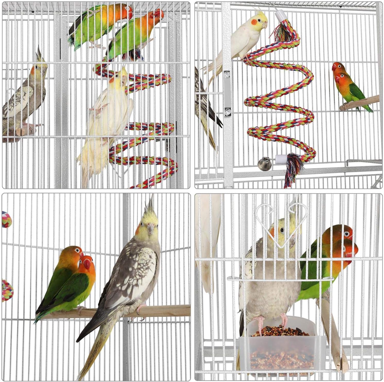 Yaheetech 69'' Extra Large Bird Cage Metal Parrot Cage w/Detachable - GlobalHabitat Supply