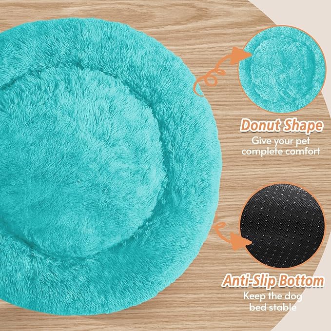 JOLLYVOGUE Calming Dog Bed Medium Size Dog, Anti-Anxiety Donut Medium Pet Bed - Image 3