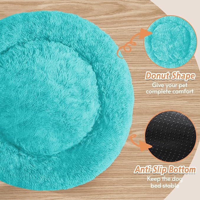 JOLLYVOGUE Calming Dog Bed Medium Size Dog, Anti-Anxiety Donut Medium Pet Bed - Image 3