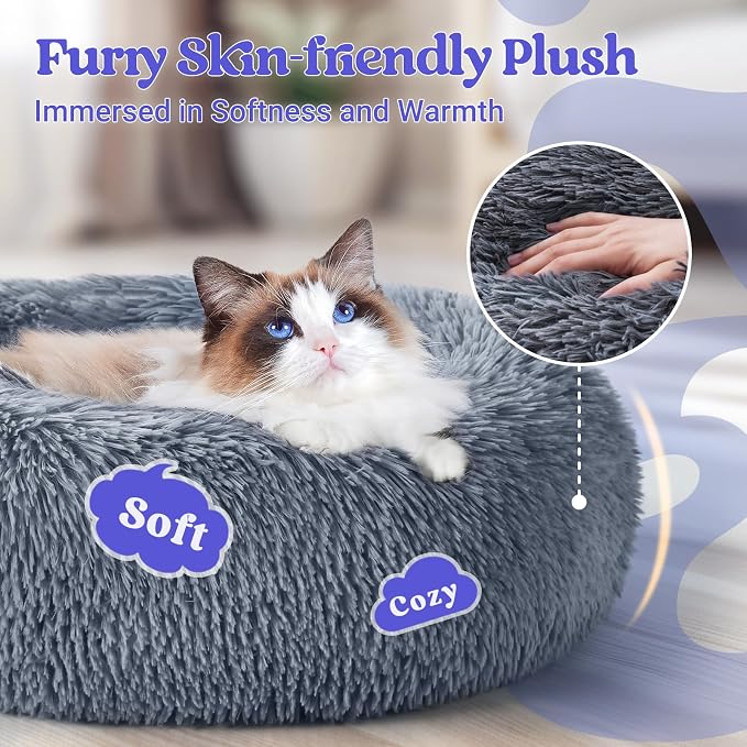 rabbitgoo Cat Beds for Indoor Cats, 20 inches Cat Bed Machine Washable - Image 2