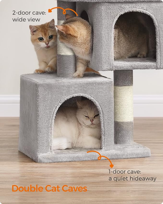 Feandrea Cat Tree, 26.4-Inch Cat Tower, Plush Condo - Image 9