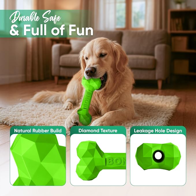 Natural Rubber Dog Chew Bone – Treat-Dispensing, Tough & Indestructible Chew - Image 5
