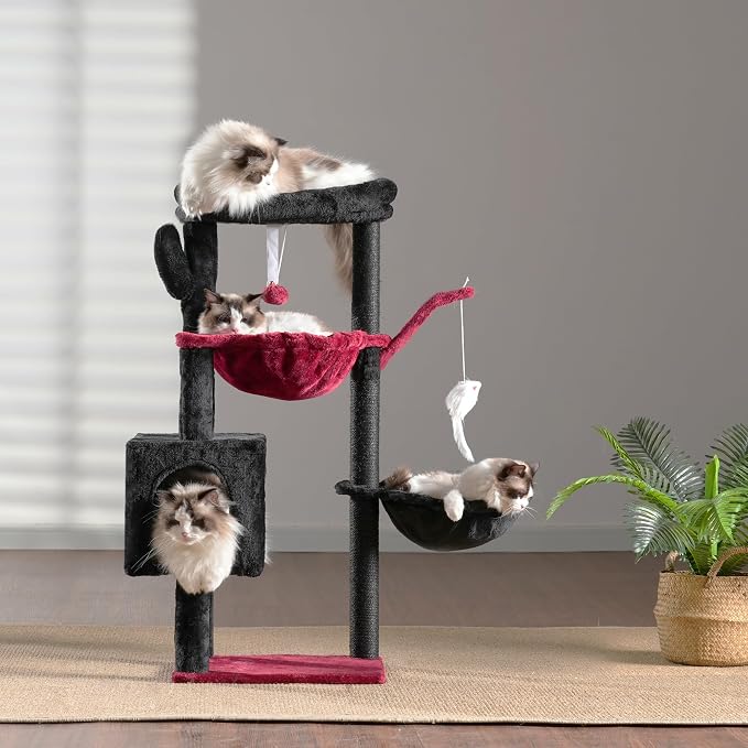 Heybly Cat Tree, 39.4 Inches Gothic Tower Condo - Image 9