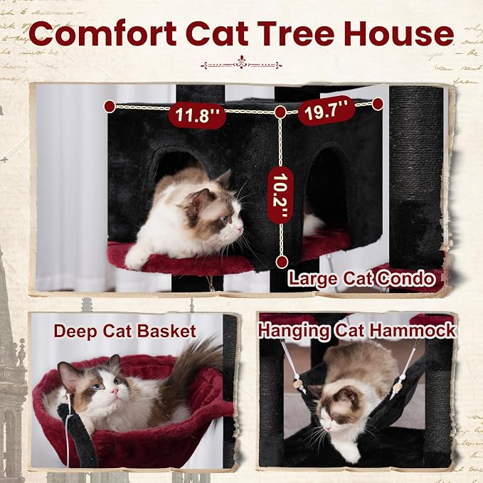 Gothic Cat Tree, Cat Tower for Large Cats - Image 5