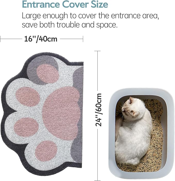 Cute Cat Litter Mat 24”x16”, Litter Box Mat, Litter Trapping Mat, Soft on Kitty - Image 3