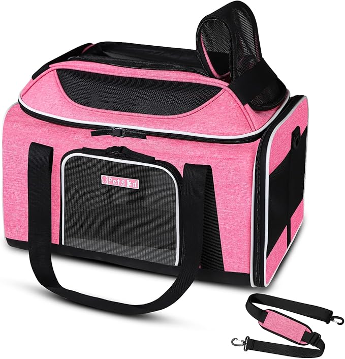 Petskd Top-Expandable Pet Carrier 17x11x9.5 Inches Alaska Airline Approved by Petskd