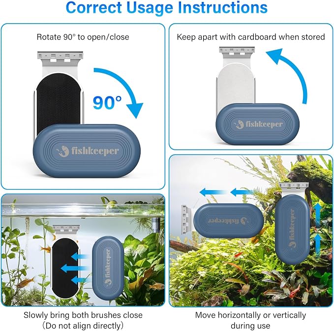 fishkeeper Magnetic Aquarium Glass Cleaner, Fish Tank Algae Scraper Cleaner - Image 6