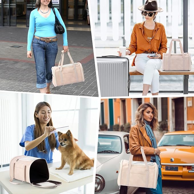 Fashion Leather Dog Carrier Cat Carrier Airline Approved Pet Carrier - Image 7