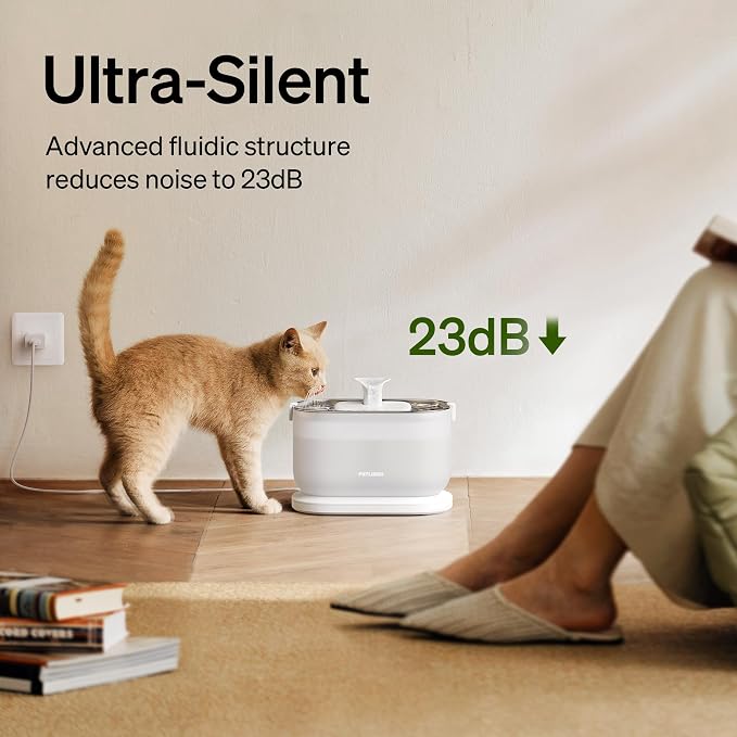 PETLIBRO Cat Water Fountain, Cat Fountain Indoor Stainless Steel Tray, - Image 3